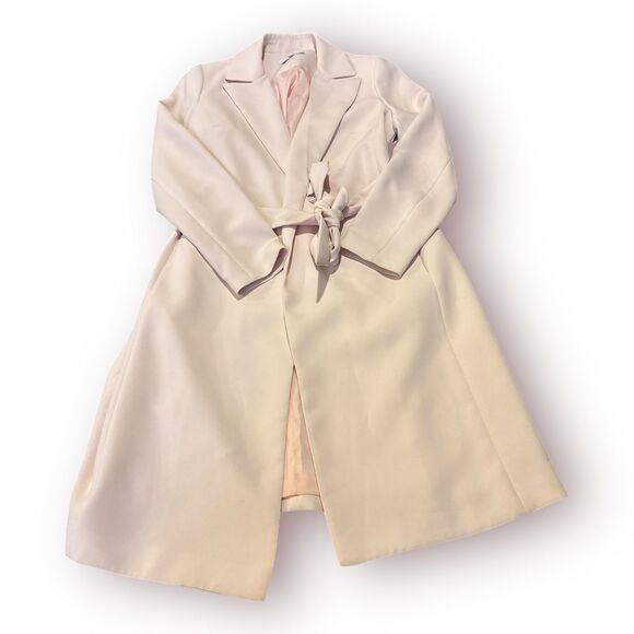 Talbots Jackets & Blazers - RSVP by Talbots Long Blazer Jacket Womens Size 6 Light Pink Rose Tie Waist Work